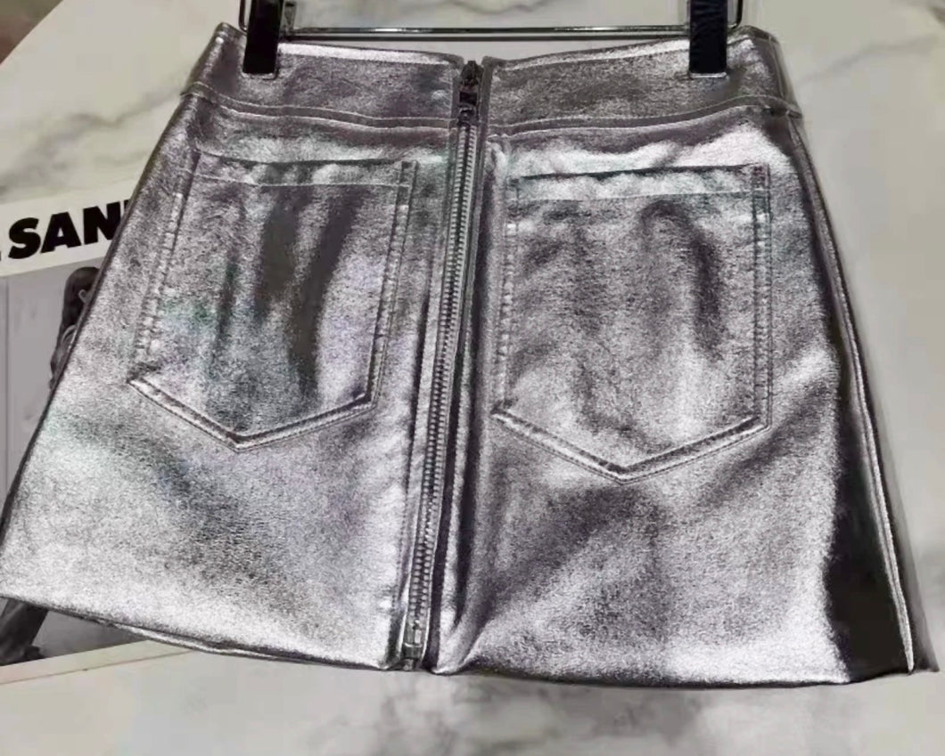 Sparkle Leather Skirt 3T-14