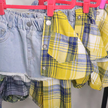Load image into Gallery viewer, Yellow Jean Plaid Skirt 5-14
