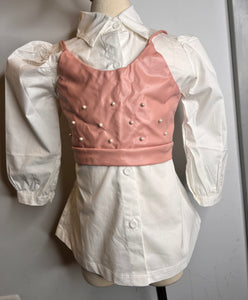 Pink Pearl Button Down 3T-7