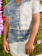 Load image into Gallery viewer, Two Tone Denim 2pc set 4T-14
