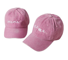 Load image into Gallery viewer, Mama &amp; Mini  Stoned Washed Ball Cap Colors
