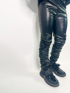 LEATHER STACKER PANTS 4-7