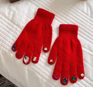 Jeweled Out Gloves 6 and up